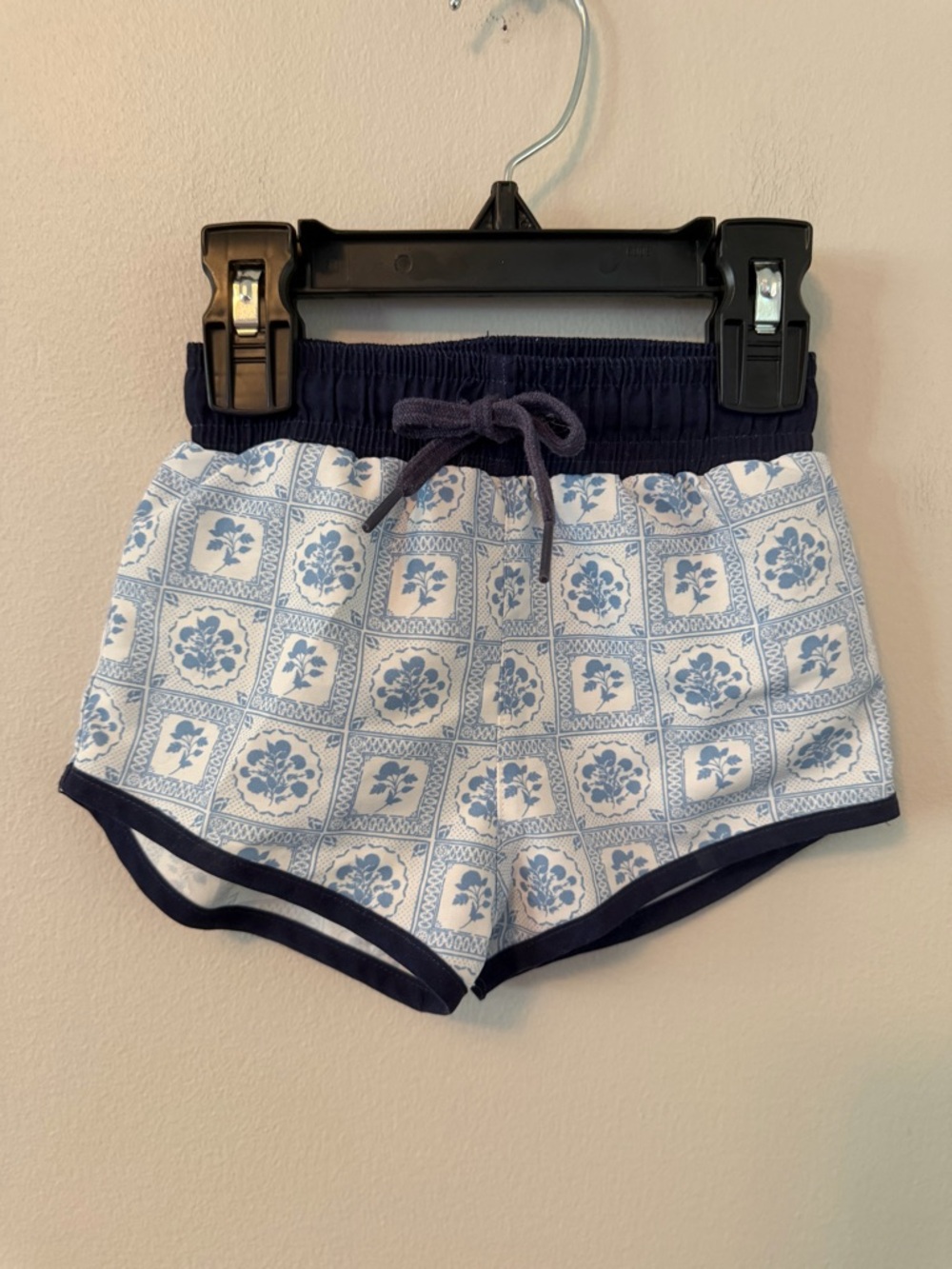 Minnow Blue Floral Print Swim Trunks